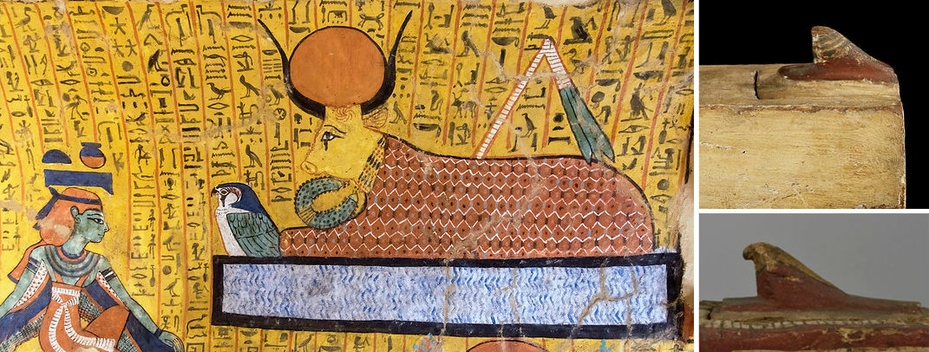 Sokar Squatting Falcon God Ancient Egypt Amduat Book Hidden Chamber